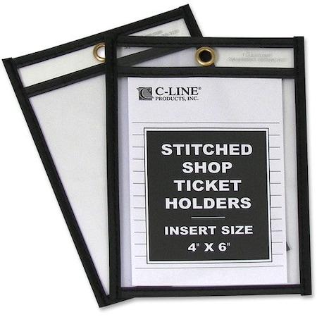 C-Line Products HOLDER, SHOPTICKET, 4X6, CL/BK, 25PK CLI46046